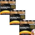 Duracell plus power pack de 12 piles alcalines 9v