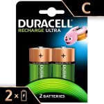 Duracell recharge ultra piles rechargeables type c 3000 mah lot de 2 piles