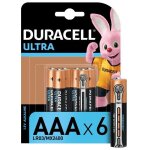 Duracell ultra lot de 6 piles alcalines type aaa 15 volts lr03