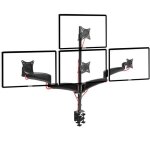 Duronic dm453vx1 support de bureau pour quatre crans d'ordinateur lcd / led - gamme solid