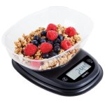 Duronic ks5000 bkss balance de cuisine dune capacit� de 5 kg pr�cision � 1 g bol en inox de 2. 5 l inclus ...