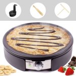 Crpire lectrique duronic pm152 - plaque antiadhsive de 34 cm - accessoires inclus - temprature ajustable ...