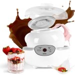 Duronic ym1 yaourtire lectrique avec cran numrique et 1 pot en cramique de 1500 ml - parfait pour ...