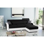 Dustin - canap dangle rversible - 4 places - convertible avec coffre - ttires rglables - blanc / ...