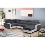 Dustin - canap dangle rversible panoramique en u - 7 places - convertible avec coffres - ttires rglables ...