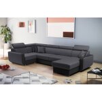 Dustin - canap dangle rversible panoramique en u - 7 places - convertible avec coffres - ttires rglables ...