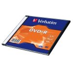 Dvd - r verbatim x 1 - 4. 7 go - bo�tier cd �troit - vitesse d�criture 16x