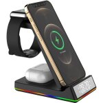 Chargeur sans fil - dwo europe - pliable - dock rgb - horloge led - 15w rapide pour samsung galaxy Chargeur sans fil - dwo europe - pliable - dock rgb - horloge led - 15w rapide pour samsung galaxy