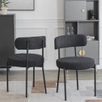 Dyhome ensemble de 2 chaises de salle  manger chaises de salle  manger en tissu chaises de cuisine ...