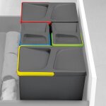 E m u c a (2 pounitebelles 7l) poubelles pour tiroir de cuisine recycle hauteur 266 2x7 plastique gris ...