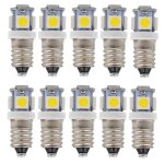E10 ac led ampoules - 10 pcs 6v 5 lampes led - e10 miniature vis 50lm (ac 6v)