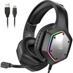 E1000 v2 casque gaming casque pc avec usb - c & usb - a son surround 7. 1 casque audio gamer casque avec ...