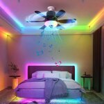 E27 ventilateur de plafond � led 3 vitesse fan silencieux avec dimmable eclairage 3 couleurs 6 pales ...