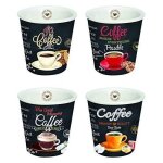 Easy life 1016ictt coffret 4 gobelets a cafe 10cl en porcelaine multicouleur 6 5x65 cm