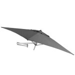 Muurparasol vierkant - 200x200cm - grijs - parasol met muurbevestiging