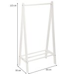 Porte - vêtements enfant - eazy living - rix - bois mdf laqué blanc - style scandinave - pratique Porte - vêtements enfant - eazy living - rix - bois mdf laqué blanc - style scandinave - pratique