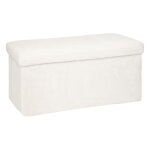 Pouf - eazy living - augustin - blanc - peau de mouton - 2 places - rangement intégré Pouf - eazy living - augustin - blanc - peau de mouton - 2 places - rangement intégré