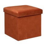 Pouf - eazy living - vienne - orange - 1 place - rangement 55l Pouf - eazy living - vienne - orange - 1 place - rangement 55l