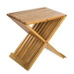 Tabouret - eazy living - bono - pliable - bois massif - marron