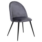 Eazy living velours chaise de salle  manger nathan gris