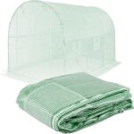 Ecd germany b�che de rechange pour serre de jardin tunnel 6m� plastique 135g / m� 3x2x2 m vert fermeture ...