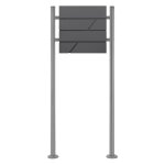Ecd germany bote aux lettres sur pied anthracite 37x11x37 cm acier inoxydable moderne mailbox postale ...