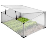 Ecd germany mini serre de jardin sans fond � 2 trappes 100x60x40 cm en polycarbonate transparent ch�ssis ...