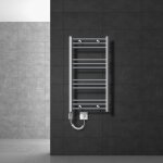 Ecd germany radiateur de salle de bain lectrique 300w - 500 x 800 mm - chrome - droit avec raccordement ...