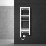 Ecd germany radiateur de salle de bain �lectrique - 400 x 1200 mm - blanc - droit avec raccordement lat�ral ...