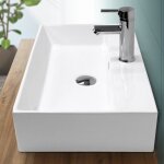Ecd germany vasque  poser lavabo salle de bain - en cramique - blanc - 605 x 365 x 130 mm - lave - ...