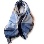 �charpe � carreaux pour femmes - couleur : bleu marine