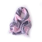 �charpe � carreaux pour femmes - couleur : gris rose