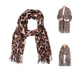 Écharpe - cashmirillo - femme - motif léopard - douce - oversized 70x180 cm Écharpe - cashmirillo - femme - motif léopard - douce - oversized 70x180 cm