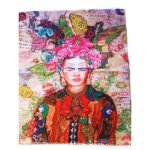 charpe coton soie frida kahlo multicolore - 180x85 cm [r8435]