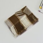 Echarpe femme - hiver chaude - carreaux - simili laine - 70 x 190 cm marron