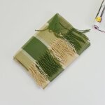 Echarpe femme - hiver chaude - carreaux - simili laine - 70 x 190 cm vert
