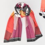 Echarpe femme - hiver chaude - multicolore - simili laine - 70 x 190 cm blanc