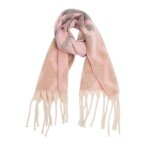 Echarpe femme - insfity - simili laine - 40 x 185 cm - rose - hiver chaude