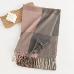charpe femme - insfity - simili laine - chaude - 60 x 180 cm - gris