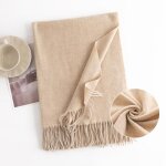 Echarpe femme - insfity - simili laine - chaude - 70 x 190 cm - beige