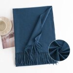 Echarpe femme - insfity - simili laine - chaude - 70 x 190 cm - bleu