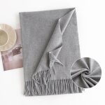 Echarpe femme - insfity - simili laine - chaude - 70 x 190 cm - gris