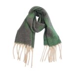 charpe femme - insfity - simili laine - chaude - carreaux - 40 x 185 cm - vert