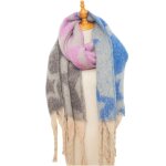 Echarpe femme - insfity - simili laine - chaude - hiver - 40 x 185 cm - gris