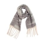 Echarpe femme - insfity - simili laine - chaude - imprim bicolore - 40 x 185 cm - gris