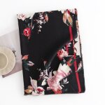 charpe femme - insfity - simili laine - imprim fleurs - 65 x 190 cm - noir