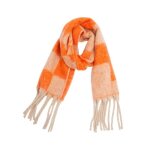 charpe femme - insfity - simili laine - orange - 40 x 185 cm - hiver - chaude