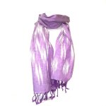 Echarpe - foulard - cheche - gribouille import - echarpe foulard ikat violet - accessoire mode