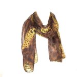 Echarpe - foulard - cheche - gribouille import - polyester leopard brousse - jaune