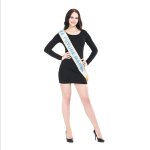 �charpe - future maman - longueur 18m - mati�re satin�e blanche bord�e de galons dor�s